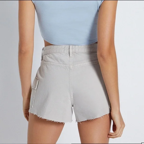NWT Pacsun Light Gray Ultra High Rise Cargo Short 25 - Picture 11 of 11